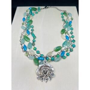 Vintage necklace, beaded necklace, vintage jewelry, gift for her, mom gift, bran